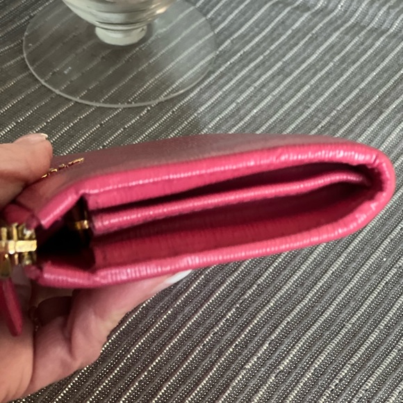 Prada Long Zippy Wallet Pink Like New with Gold hardware + unbranded dust bag - Picture 7 of 10